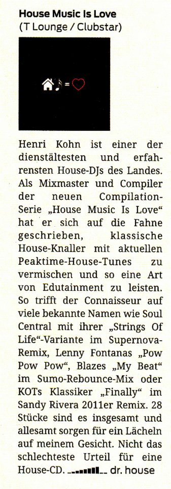 House Music is Love Review,“Faze“ Magazine